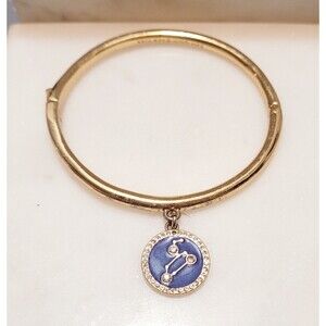 Kate Spade Thin Bangel Charm Leo She Leads The Way Gold Tone